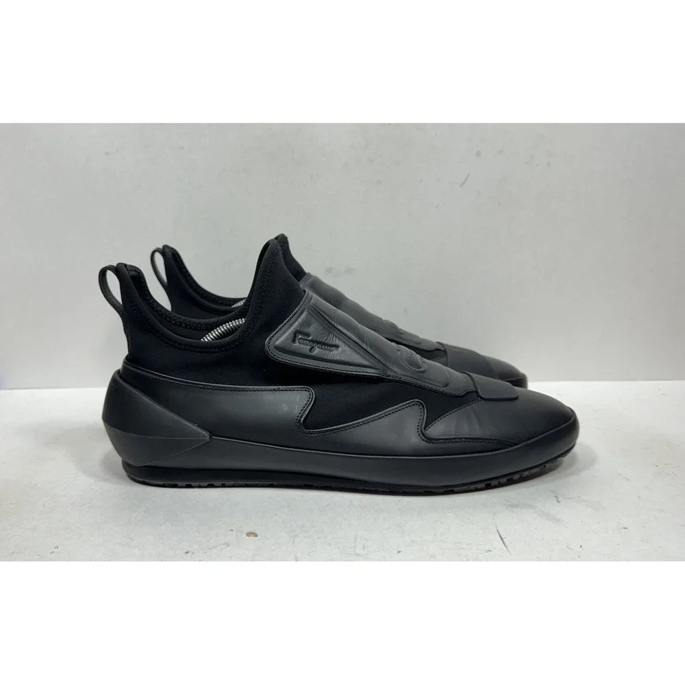 Salvatore Ferragamo Nile‎ Neoprene Sock Sneakers Black Men's Size 11.5 M Slip On